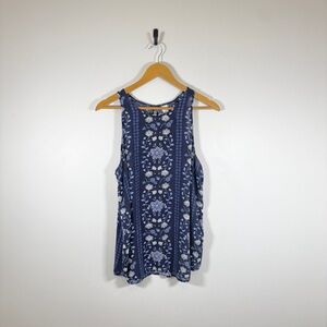 Old Navy Navy Floral Tank Top
